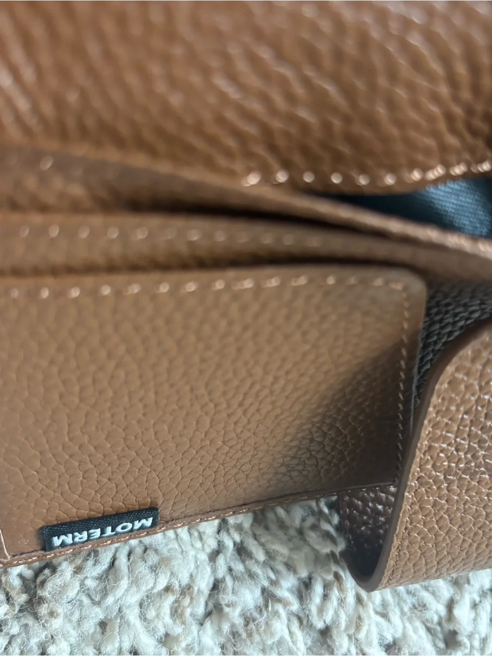 Pebbled Brown Leather Planner with Snap Closure